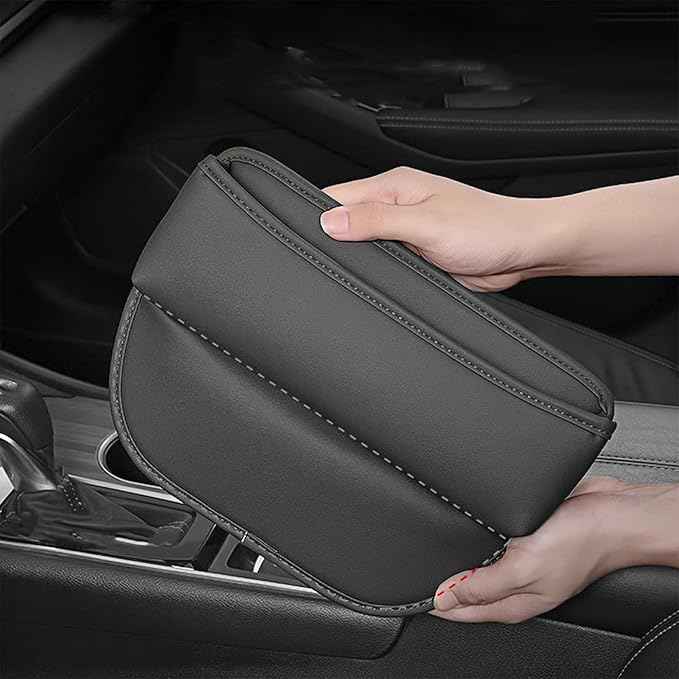 Car Seat Gap Filler Organizer for Tesla Model Y 2021 2022 2023, Seat Storage Box Leather Bag Fill The Gap Car Accessories,Red