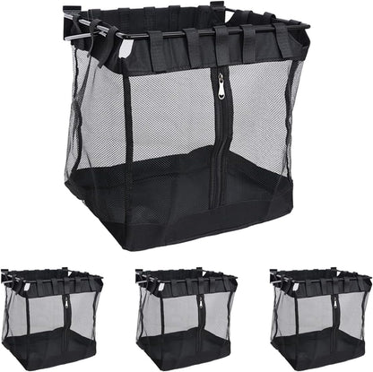 4Pcs Large Slatwall Baskets Mesh Slatwall Baskets with Zipper Mounted Storage Baskets Hanging Slatwall Accessories for Shops Rooms Storage Display Organizing(16 * 12 * 16inch)