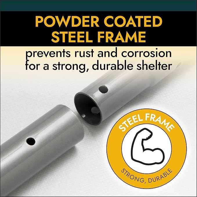 ShelterLogic Peak Style Roof Instant Garage Carport Car Canopy with Steel Frame and Waterproof UV-Treated Cover
