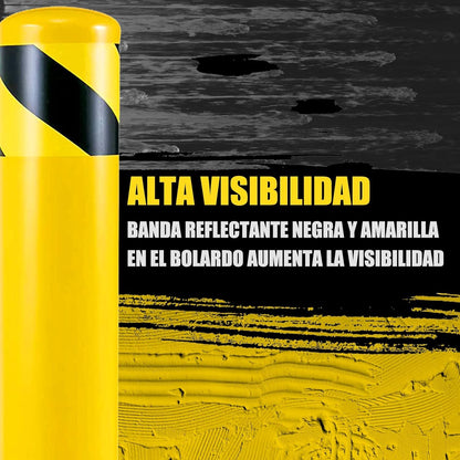 Safety Bollard Post, 36" H Steel Bollards,3.5" D Parking Bollard, Yellow Powder Coated Safety Parking Barrier Post, for Traffic Sensitive Areas (3, 36" H*3.5" D)