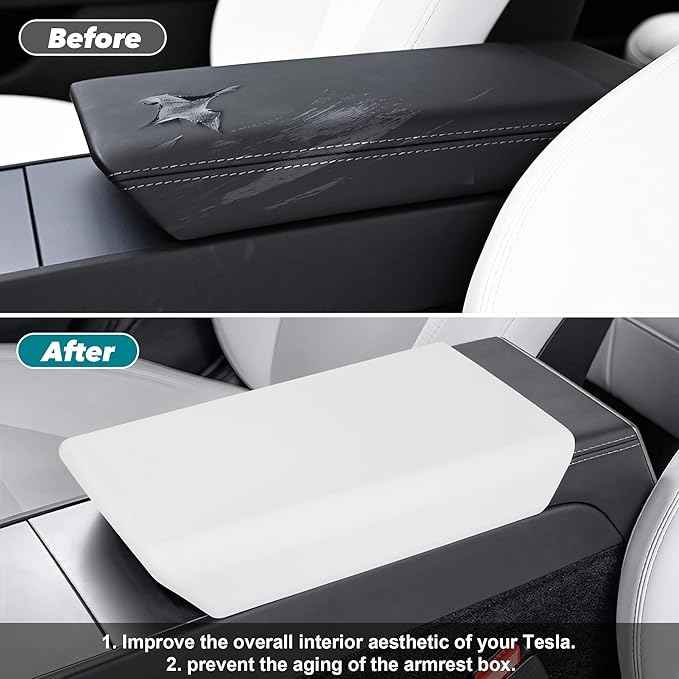 frani Center Console Cover 5Pcs Set for Tesla Model 3 2024-2026 Highland and Model Y Juniper 2025,Tesla Interior Center Console Cover Decor Accessories White