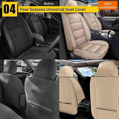 YORKNEIC Fit for Lincoln Nautilus Seat Covers 2014-2025 2026: Waterproof Leather 2 Front Car Seat Covers (2 Front Set, Beige)