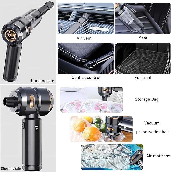 Car Vacuum Cleaner for Tesla Model 3 Y X S, Cleaning Kit with Storage Bag, 15000PA Powerful Cordless Portable Car Vacuum, Multipurpose Tesla Model 3 Y S X Accessories 2025-2018