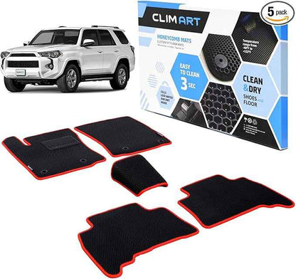 CLIM ART All-Weather Car Floor Mats Compatible with Lexus GX 2014-2023, Custom-Fit Heavy-Duty Floor Liners for Cars & SUVs, Car Accessories for Men & Women, Red - FL051514248