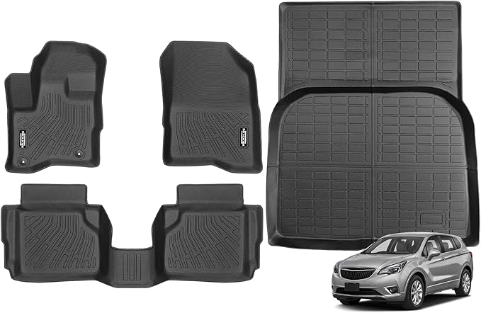 Custom Fit Floor Mats for Lincoln MKS 2009-2016, All Weather TPE Floor Liners with Trunk Mat, Odorless Full Set Interior Accessories