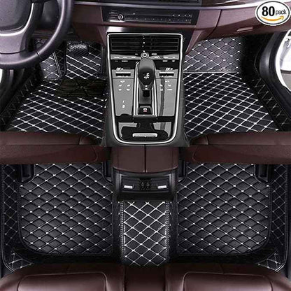 TREGOO All-Weather Anti Slip Floor mat is Suitable mats for floo of All for Tesla Models from 2012 to 2025 (Black and White)
