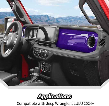 JeCar Purple Center Console Dashboard Trim Overlay for 2024+ Jeep Wrangler JL Interior Accessories (2pcs)