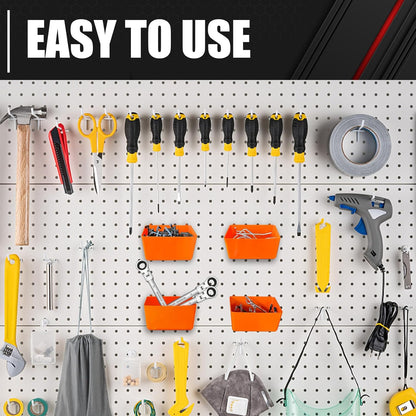 C&T 80 Piece Pegboard Hooks Assortment Kit, Pegboard Accessories Organizer Set with Bins, 1/8 and 1/4 in pegboard Hooks, for Hanging Tools, Organizing Various Tools,Garage Pegboard Wall Organization