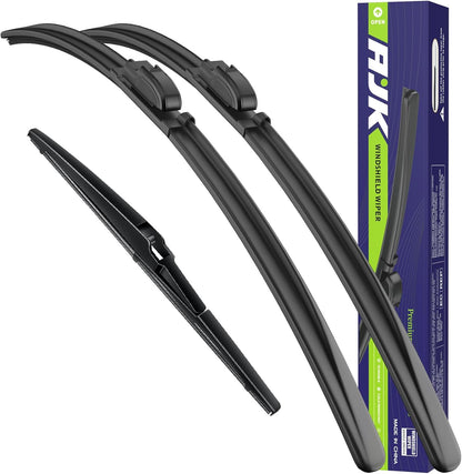 AJK Wiper Blades for Hyundai Kona 2018 2019 2020 2021 2022 2023, 2 Piece All Weather OEM Quality Automotive Replacement Windshield Wiper Blades for My Car