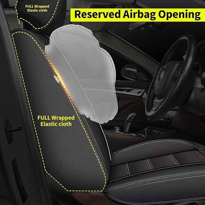 Car Seat Covers Fit for Nissan Altima 2010-2024 2025 2026 : Full Set Luxury Leather Automotive Seat Covers, Car Seat Protector(5 Seats, Black)
