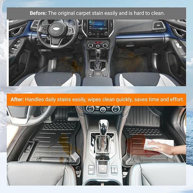powoq Floor Mat Compatible with 2018-2023 Subaru Crosstrek Impreza Cargo Mat Floor Liner TPE Back Seat Protector Trunk Cargo Liner Replacement for 2018-2023 Subaru Crosstrek Accessories