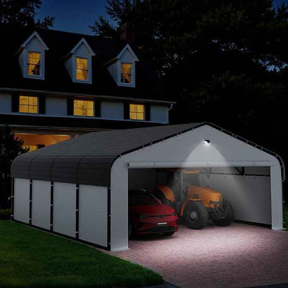Carports Canopy Heavy Duty, Portable Garage with Sidewalls (20x20, Fully Enclosed)