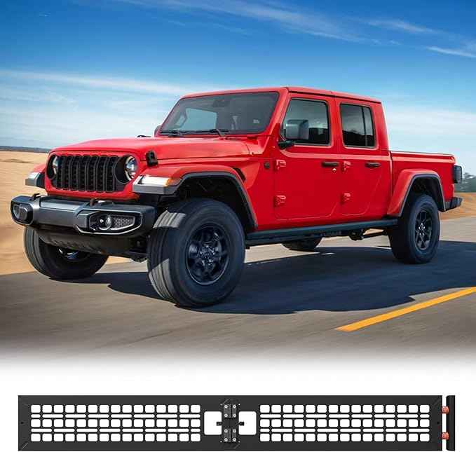 Truck Bed Divider Compatible with 2020-2026 Jeep Gladiator JT Non-Slip Cargo Organizer Management Aluminium Alloy Foldable Keep Organized for Cargo Area All Weather 2025 Gladiator Accessories