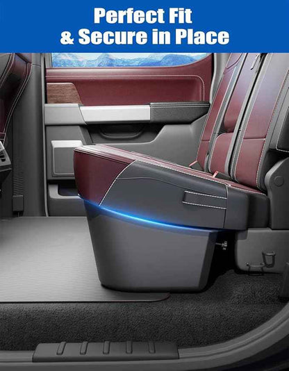 Wonderdrive Under Seat Storage Box Fit for 2015-2026 Ford F-150 F150 SuperCrew Cab, 2017-2026 F-250/F-350/F-450/F-550 Super Duty, Upgraded Rear Truck Underseat Organizer Cargo Box