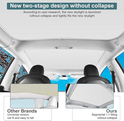 Roof Sunshades for Tesla Model 3 2023, Upgraded Sunroof Shade Sunshade Roof Sun Shade for Tesla Model 3 Accessories 2021-2023 (Ice White)