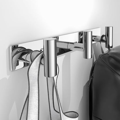 Wall Mounted Coat Rack-3 Hooks, Heavy Duty Stainless Steel Hook Rail for Towel Coat Hat Purse Bag Jacket, Towel Hooks for Entryway Bathroom Kitchen (Glossy 3 Hooks - 1 Pack)