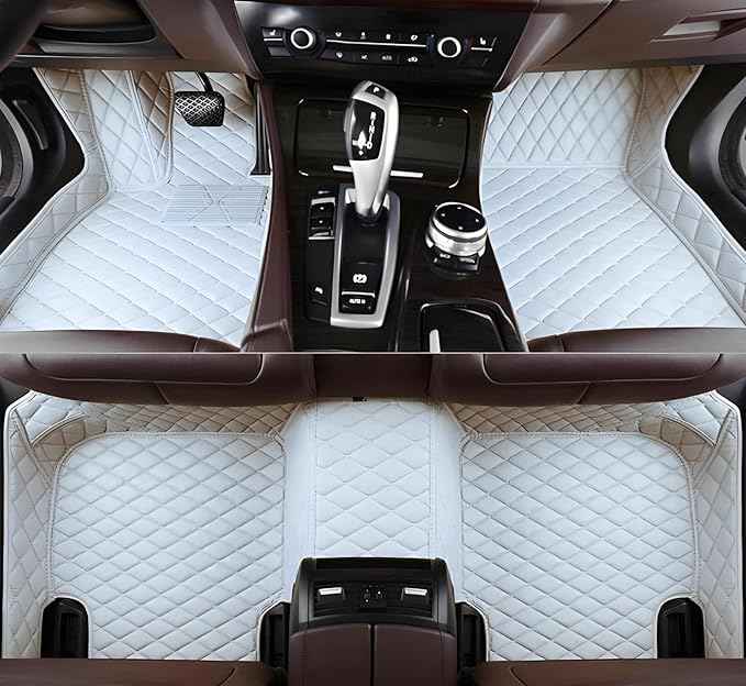 SARAHS Customized car Floor mats -Suitable for 99% of Cars, SUVs, and Trucks - car Pads to Protect Vehicle Interior Floor Accessories (White)