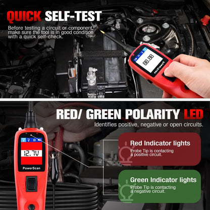 Autel PowerScan PS100 Power Circuit Probe Kit - 12V 24V Car Circuit System Diagnostic Tool, Automotive Circuit Tester with 20ft Extension Cable, Easy to Read AC/DC Current Resistance