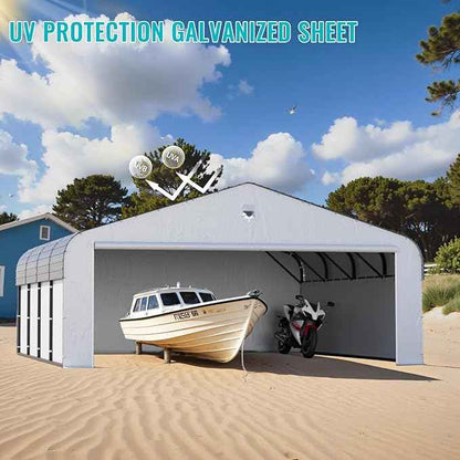 20x20 Metal Carport,Car Ports Heavy Duty Metal for Snow,Enclosed Car Tent Garage with Galvanized Metal Roof,Outdoor Two Car Carport All Weather