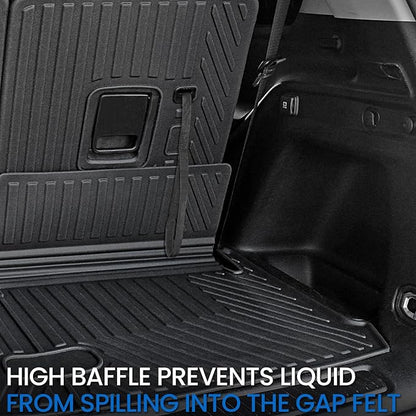 Floor Mats Cargo Mat for 2021-2025 2026 Jeep Grand Cherokee L w/Captain Chair (Only for 6-Seater w/o 2nd Row Armrest), All Weather TPE Trunk Cargo Liner Car Accessories (L | Floor Mats Set)