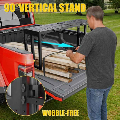 Truck Bed Extender Compatible with 2020-2026 Jeep Gladiator Flip-Over Pickup Bed Divider Aluminum Alloy Rotatable Tailgate Extension for 2025 Gladiator Accessories