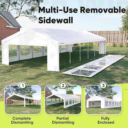 Quictent 20x40ft Party Tent Heavy Duty Outdoor Canopy Tent Carport Wedding Event Shelter BBQ Wedding Tents for Parties with Storage Bags(Church)