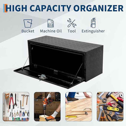 Heavy Duty Aluminum Diamond Plate Tool Box Chest Box Pick Up Truck Bed RV Trailer Toolbox Storage Lockable Organizer with Lock Keys