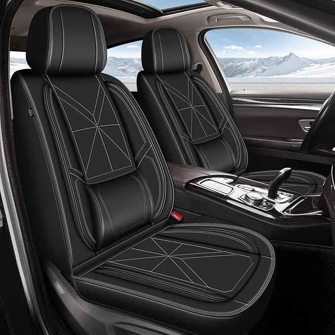 Car Seat Covers Full Set Fit for Chevy Colorado 2015-2024 2025 2026: 5 Seat Auto Interior Accessories, Waterproof Faux Leather Vehical Car Seat Cushions Cover Black