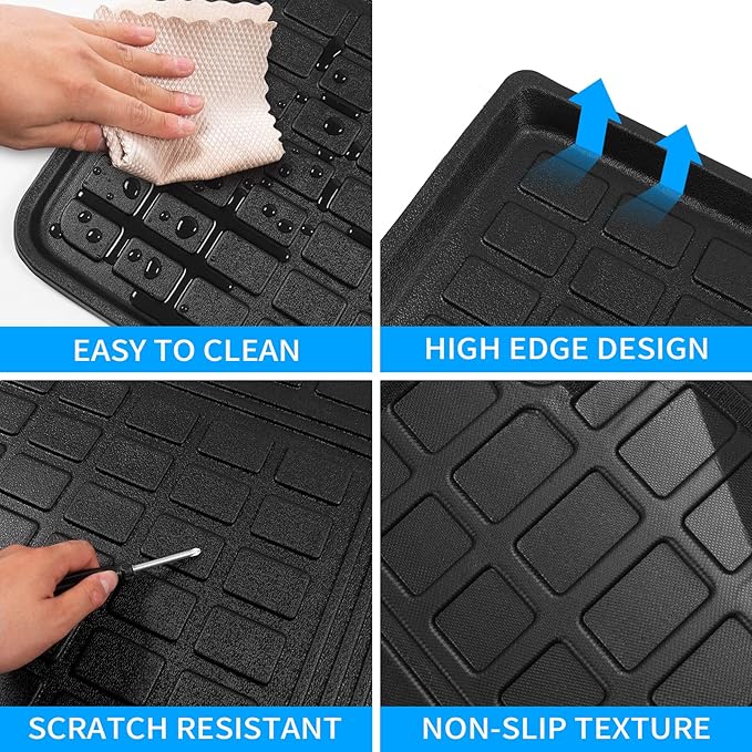 Bomely Floor Mats Compatible with 2018-2024 Chevrolet Equinox Cargo Liner GMC Terrain TPE All Weather Trunk Mat 2023 Chevy Equinox Accessories (Rear Trunk Mat+Floor Mats)