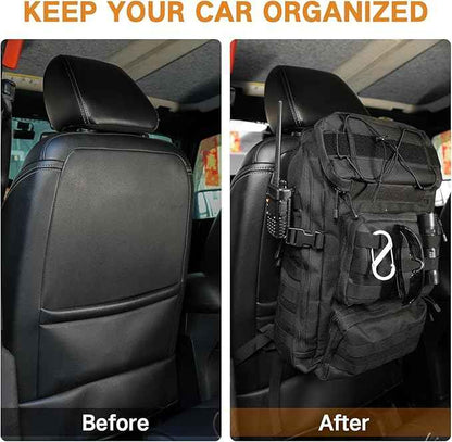 Universal Tactical Vehicle Back Seat Organizer Tactical Backpack with Multi-Pockets MOLLE Backpack