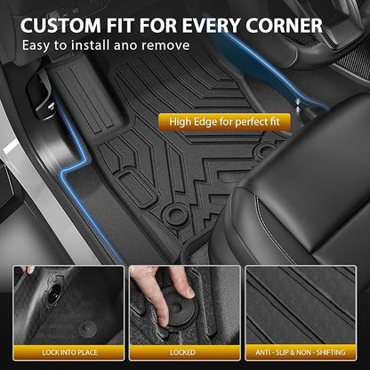 Powerty Floor Mat for Toyota 4Runner 2025 2026, All Weather TPE Custom Trunk Cargo Mat Liner with Backrest Mat Replacement for Toyota 4Runner Accessories (Fit 5 Seats,Not for Hybrid Model)