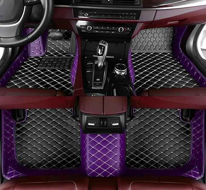 SARAHS Customized car Floor mats -Suitable for 99% of Cars, SUVs, and Trucks - car Pads to Protect Vehicle Interior Floor Accessories (Purple and Black)