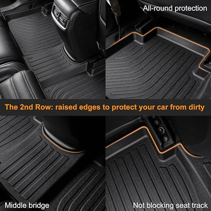 Binmotor-Floor Mats & Cargo Liner for Lincoln MKZ 2013-2016 (Only Gasline), for Ford Fusion 2013-2016(Only Gasline) All Weather Car Floor Mat Rubber Liners Cargo Trunk Mat-Black