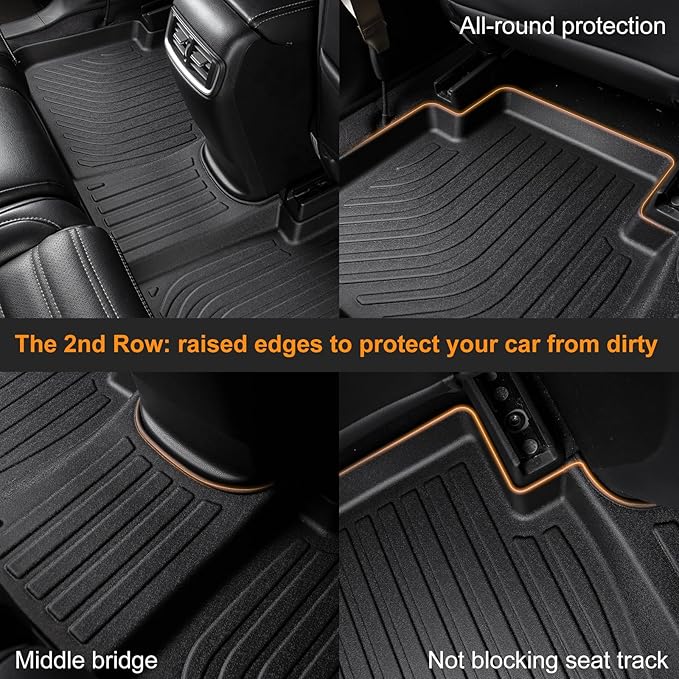 Binmotor-Floor Mats & Cargo Liner for Lincoln MKZ 2017-2020,for Ford Fusion (2017-2020, Not for Hybrid), All Weather Car Floor Mat Rubber Liners Cargo Mat for Lincoln MKZ Accessories-Black