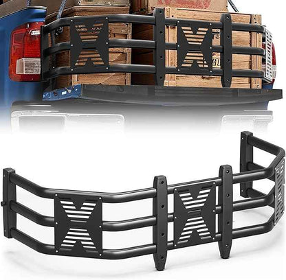 Truck Bed Extender 59"- 69" Adjustable Length, Heavy Duty Aluminum Tailgate Extender with Reinforced Panel, Drill Required, Fits for Ford F150/250/350, Ram 1500-3500, Silverado/Sierra, Tundra,Titan