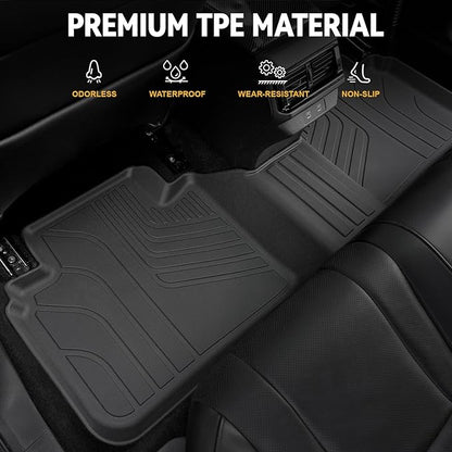 Floor Mats for Honda Accord 2023–2025 2026, All Weather Floor Mats Trunk Cargo Liner and Door Sill Guards Accessories, Full Coverage Set (Gasoline & Hybrid)