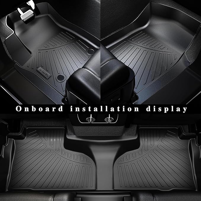 Floor Mats for Cadillac Vistiq EV (Only Fit 6 seat) with Cargo Mat & Backrest Mat, TPE All Weather Protection Full Set Car Liners Accessories 2nd & 3rd Row Covering The Backrest Mat