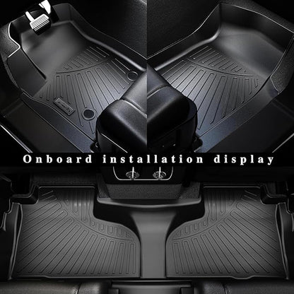Floor Mats for Cadillac Vistiq EV (Only Fit 6 seat) with Cargo Mat & Backrest Mat, TPE All Weather Protection Full Set Car Liners Accessories 2nd & 3rd Row Covering The Backrest Mat