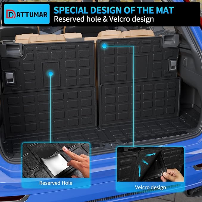 Cargo Mat Compatible with 2010-2024 Toyota 4 Runner 7 Seat Cargo Liner Trunk Mat TPE Back Seat Cover Protector 2023 4Runner Accessories (Fit 7 Seat,Trunk Mat+3rd Row Backrest Mats)
