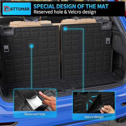 Cargo Mat Compatible with 2010-2024 Toyota 4 Runner 7 Seat Cargo Liner Trunk Mat TPE Back Seat Cover Protector 2023 4Runner Accessories (Fit 7 Seat,Trunk Mat+3rd Row Backrest Mats)