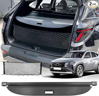 Cargo Cover for Hyundai Tucson 2026 2025 Accessories 2024-2022(Carbon Fiber Texture),Retractable Trunk Cover Organizer Security Shielding Shade Tonneau Cover for Hyundai Tucson Accessories