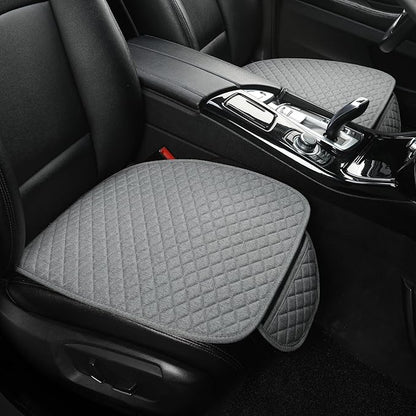 West Llama Linen Car Seat Covers,Bottom Seat Covers for Cars Include 1 Pair Front Driver Seat Pad Mat and 1 Rear Bench Cover Universal Fits 90% Vehicles,SUVs,Cars,Sedans(3Piece-Gray)