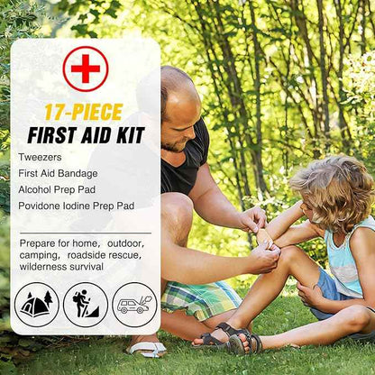Nilight Car Emergency Kit with Jumper Cable Air Compressor Tire Repair Essential Tools First Aid Alligator Connector Electrical Kit for Travel Camping Outdoor Cars Truck SUV RV