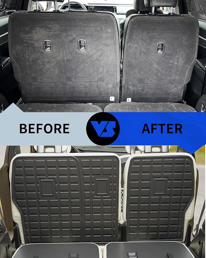 Rongtaod Back Seat Protector Compatible with 2021-2025 2026 Kia Sorento 6&7 Seats Back Seat Cover Kick Mats Cargo Liner Trunk Mat TPE All Weather 2024 Sorento Accessories (2nd Row Backrest Mat)