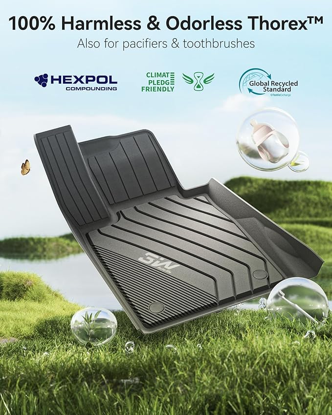 3W Floor Mats & Cargo Liner Fit for BMW 5 Series G30 2017-2023 All Weather TPE Floor Liner Custom Fit for BMW G30 5 Series 520i 530i 535i 540i 540d 550i Full Set Car Accessories (Not for GT & 530e)