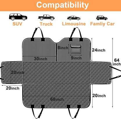 Mancro Dog Car Seat Cover, 2026 Upgraded 600D Heavy Duty Waterproof & Scratch-Resistant Dog Hammock for Car, Back Seat Pet Cover for Dogs with Sedan and SUVs, X-Large, Grey