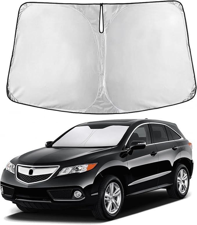 EcoNour Windshield Sun Shade Compatible for Acura RDX 2013-2018 Front Window Sunshade Foldable Sun Visor UV & Heat Blocking Protection