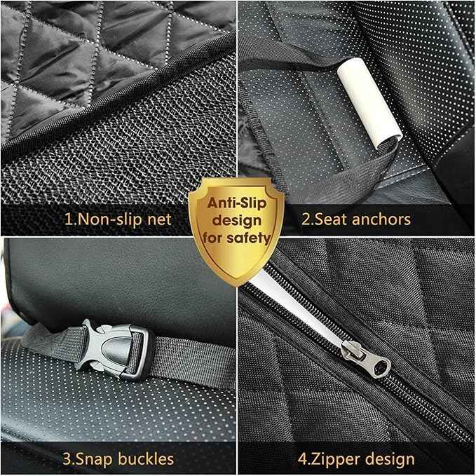 Dog Car Seat Cover Waterproof Dog Car Accessories Pet Dog Carrier Car Hammock Cushion Protector Travel Rear Back Seat Mat(Standard (152x143cm))