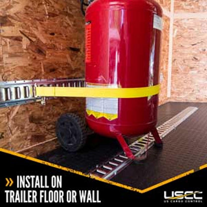 US Cargo Control E Track, Made in USA, 12 Gauge Steel 5 FT Galvanized E Track Rail (100-Pack) Horizontal ETrack Rails for Trailers, Garages, Cargo Vans, 6,000 Pounds Break Strength Per E-Track Slot