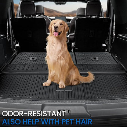 Cargo Mat Backrest Mats for 2018-2024 Ford Expedition/Lincoln Navigator 7/8 Seat(Not for Max or L Model) Accessories, All Weather Cargo Liner Seat Back Cover(Cargo Mat+3rd Row Backrest Mats)